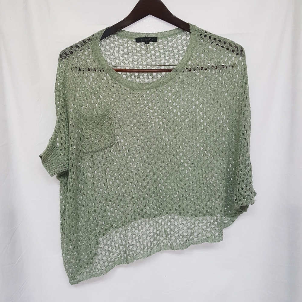 Boho Miracle City Crochet Eyelet Knit Sweater M/L